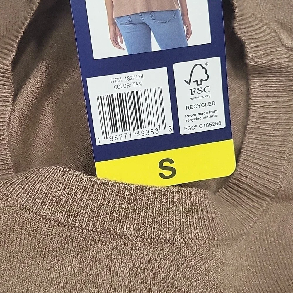 Splendid Taupe Boxy Short Sleeve Knit Top